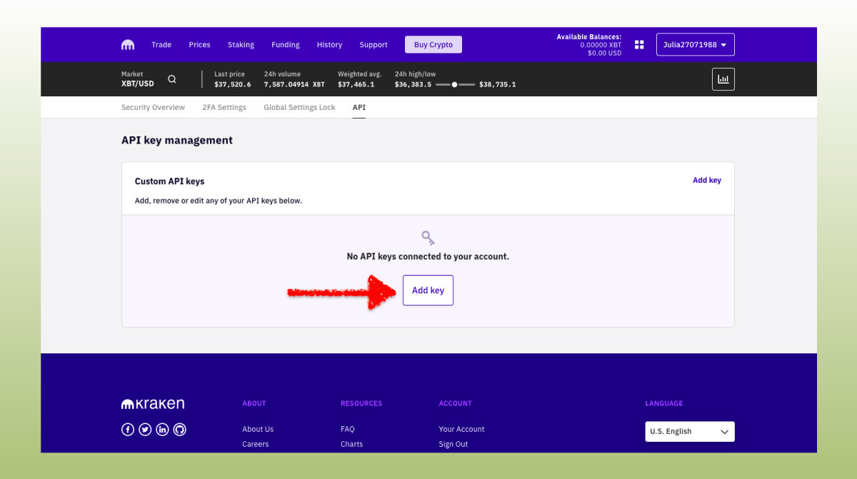 Instruct exchange to issue API keys