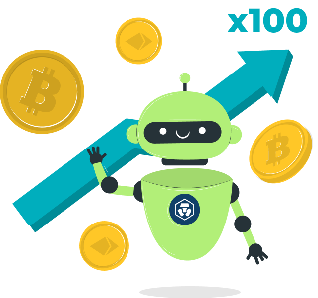 Robot with x100 logo