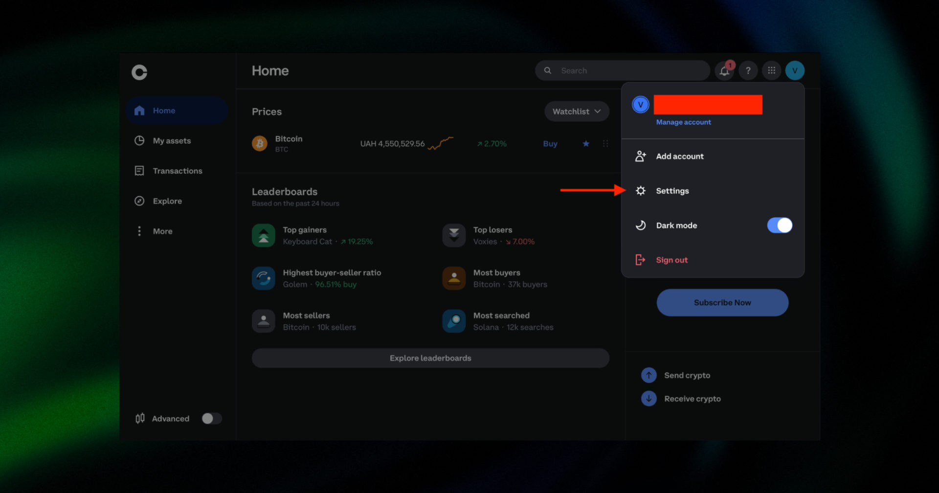 Coinbase API key 1