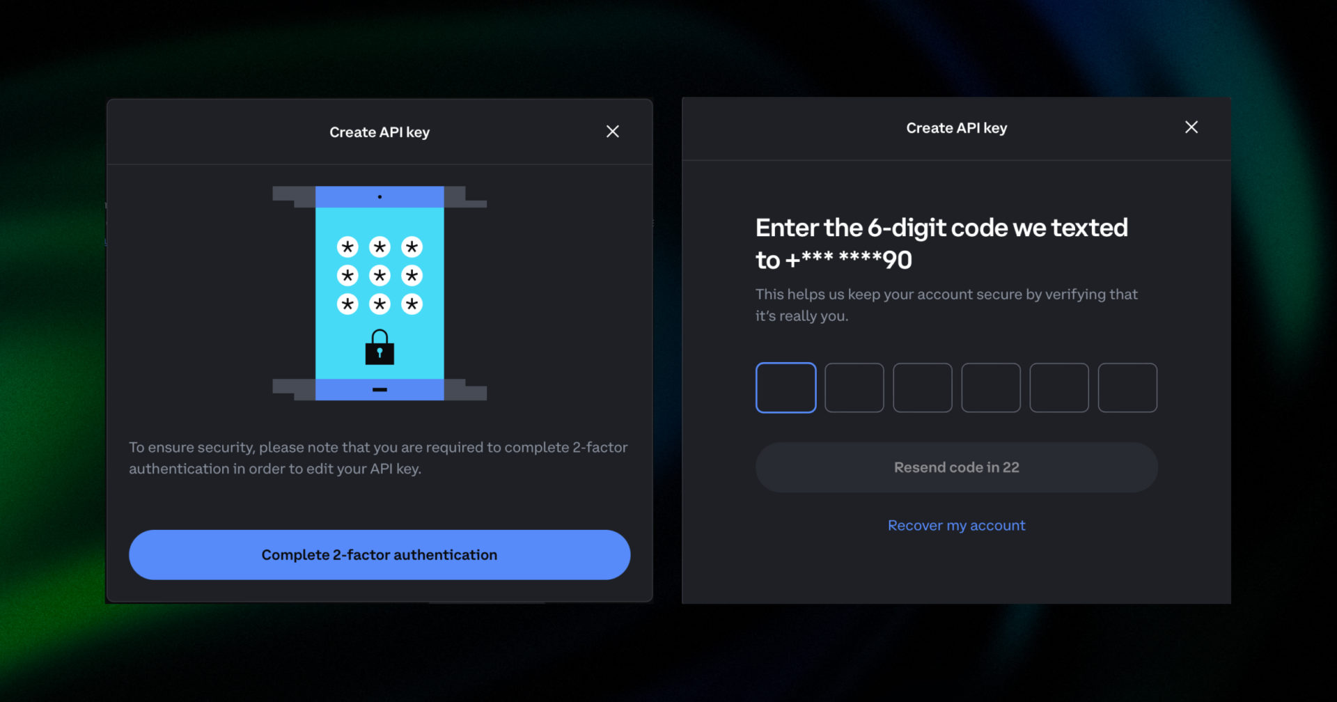 Coinbase API key 5