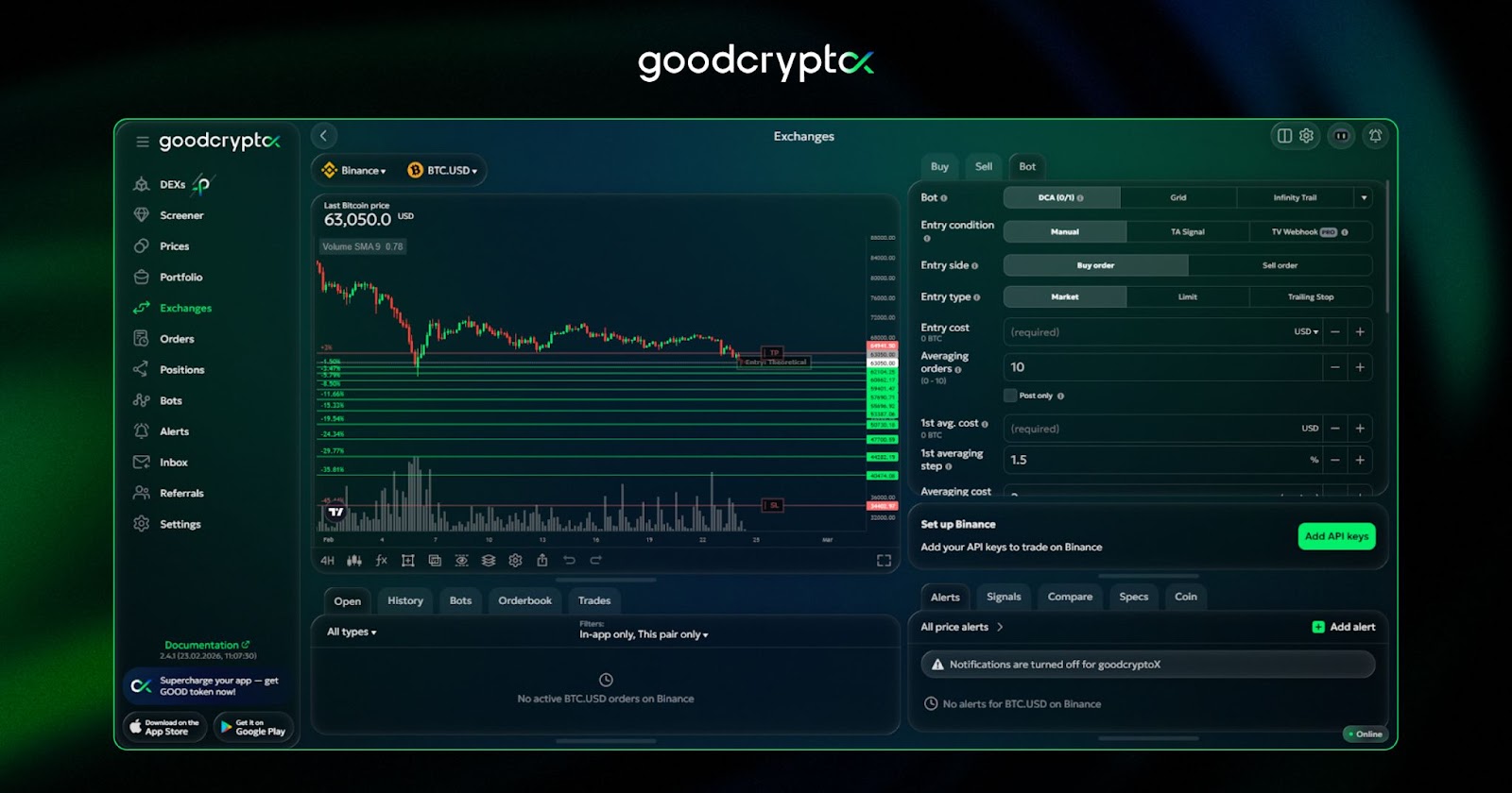bot automatically restarts with the same settings