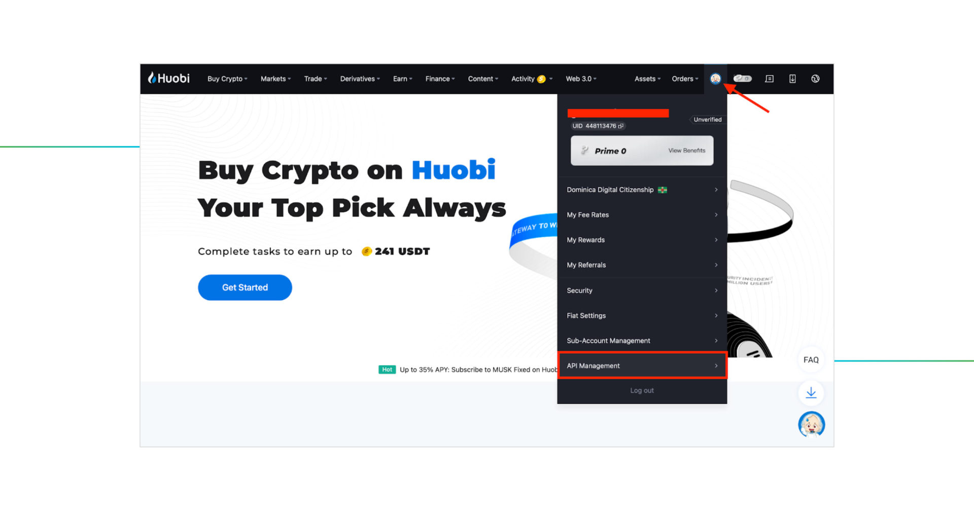 huobi api keys