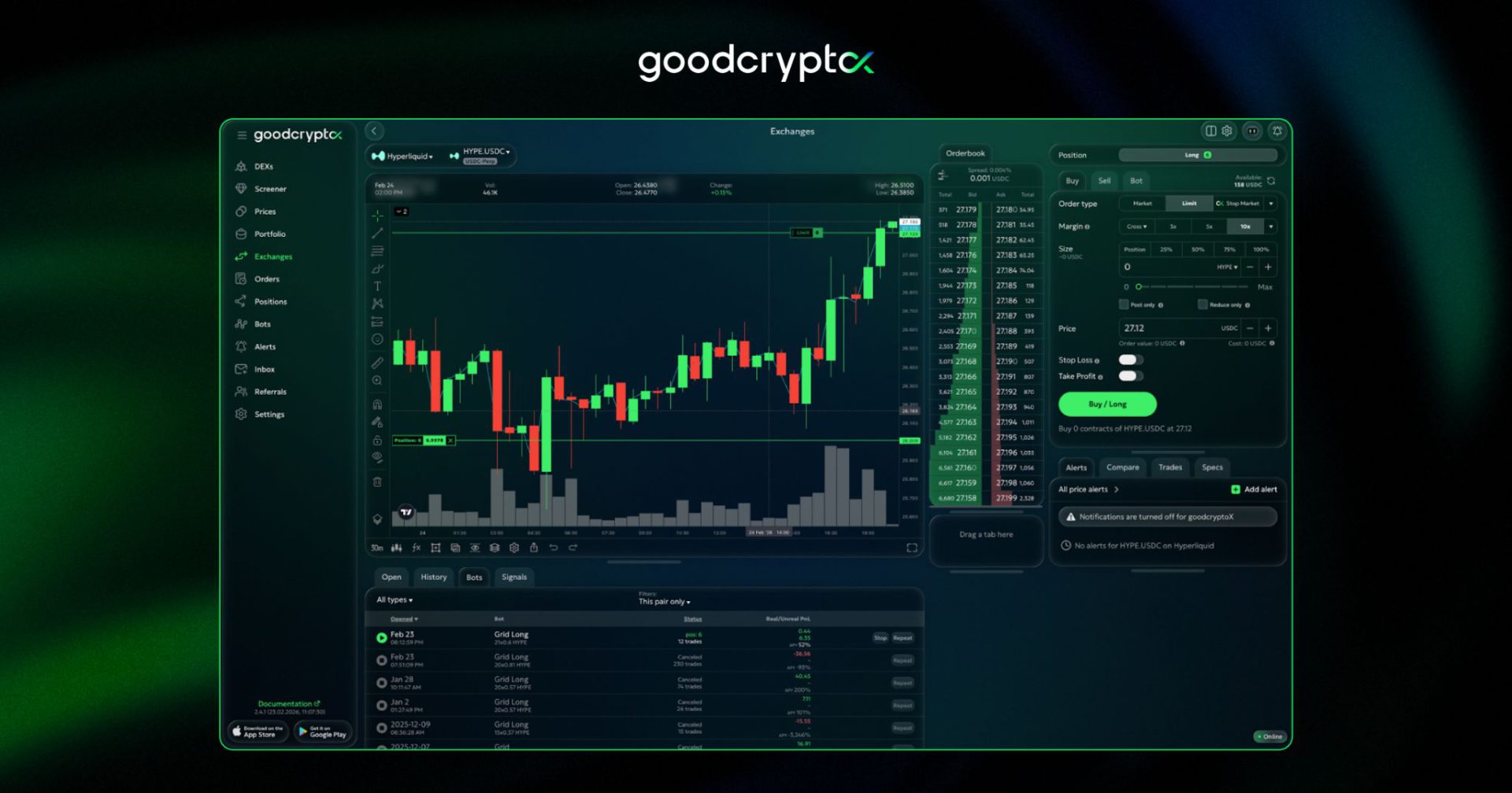 goodcryptoX ist ein schnell wachsendes Terminal