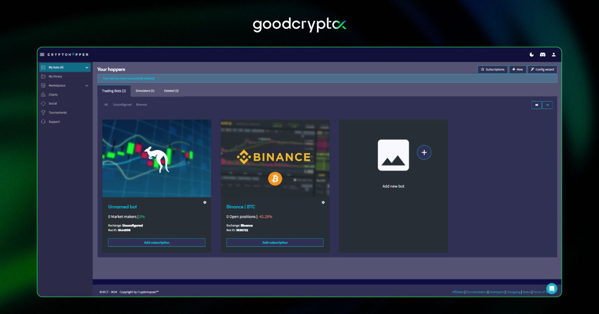 Cryptohopper ist ein automatisierter Bot