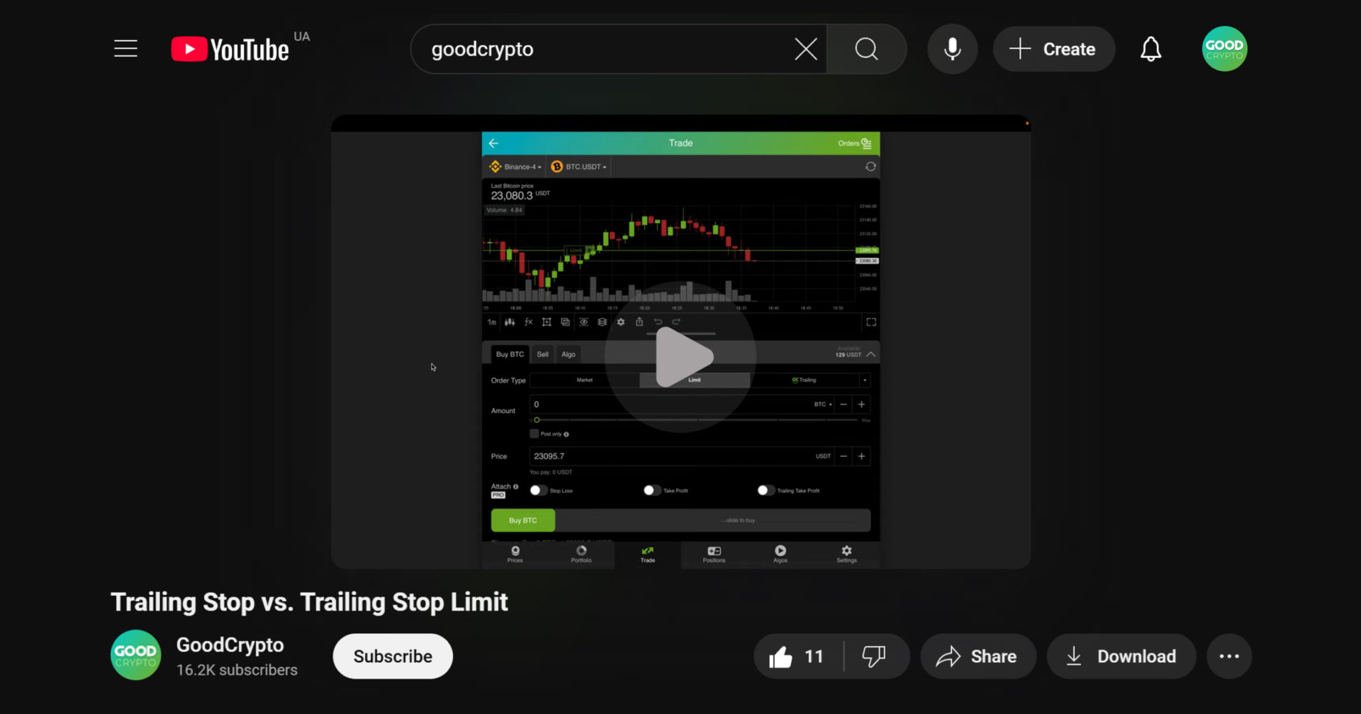 trailing stop vs limit orders