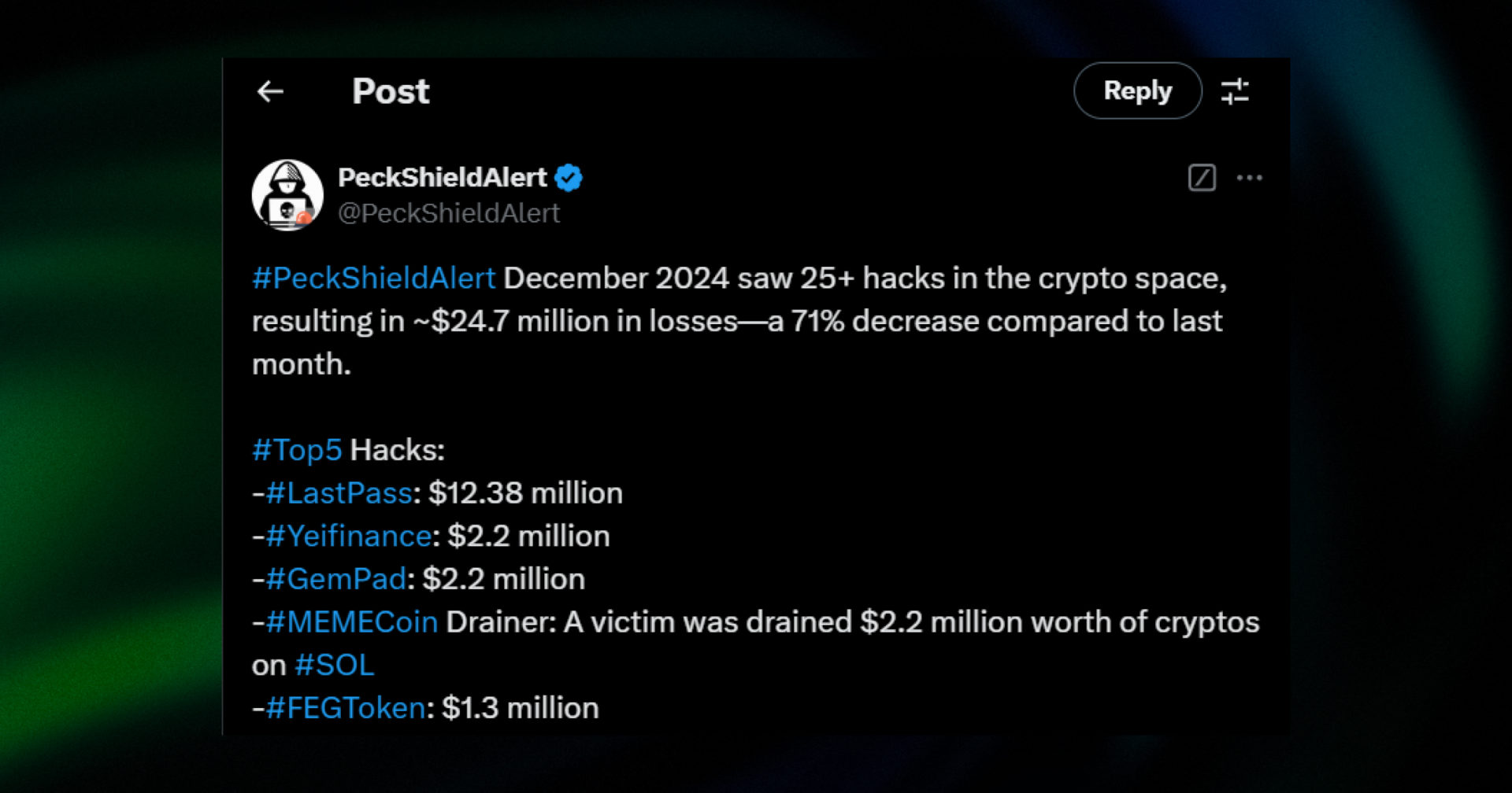 peckshield report dec 2024