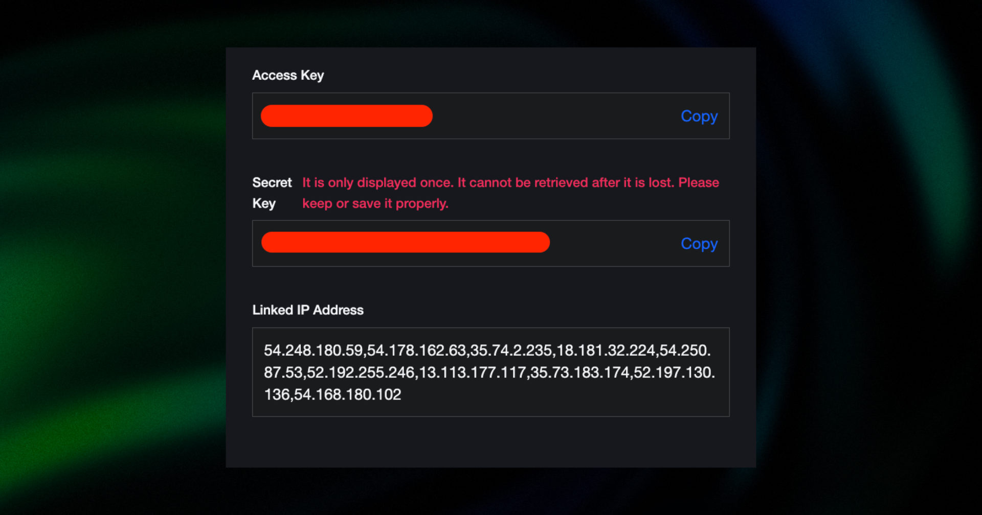 MECX Acess API key 