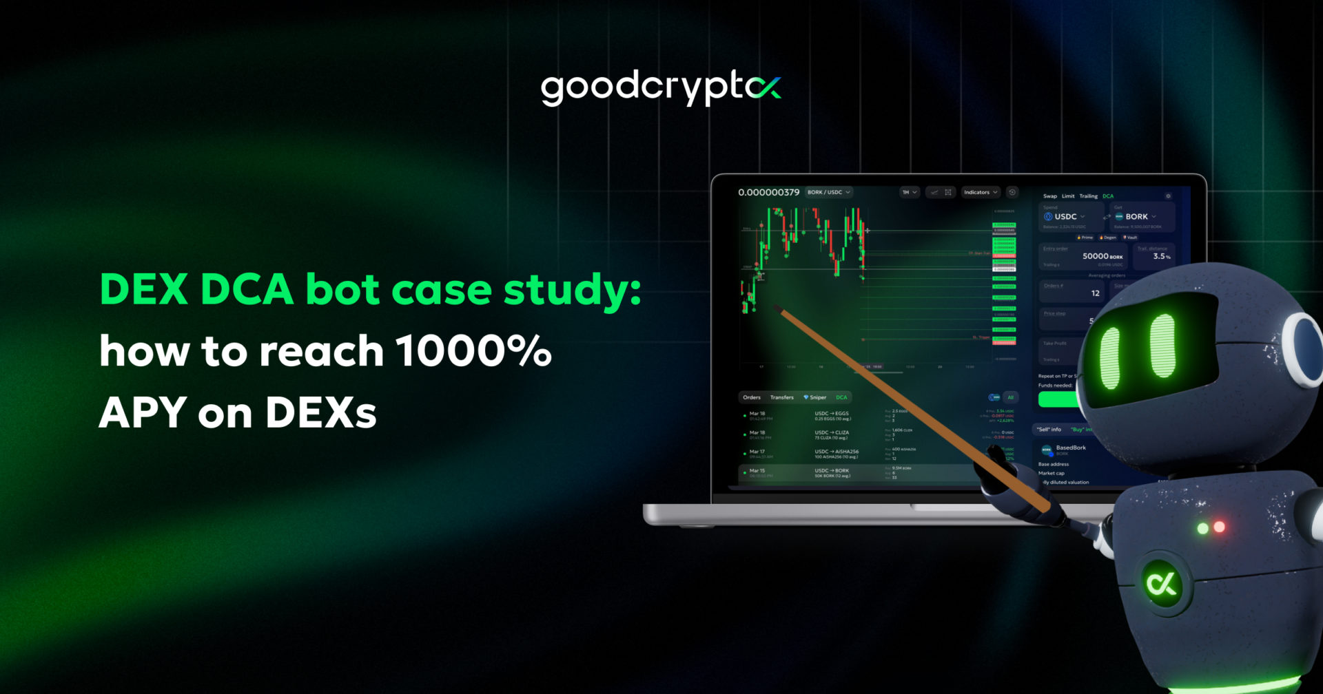 dex dca bot 1000% apr trading case review
