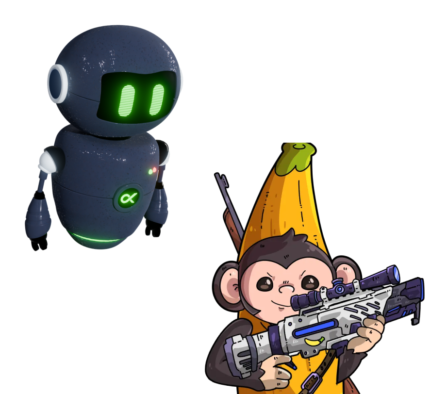Bananagun robot with logo