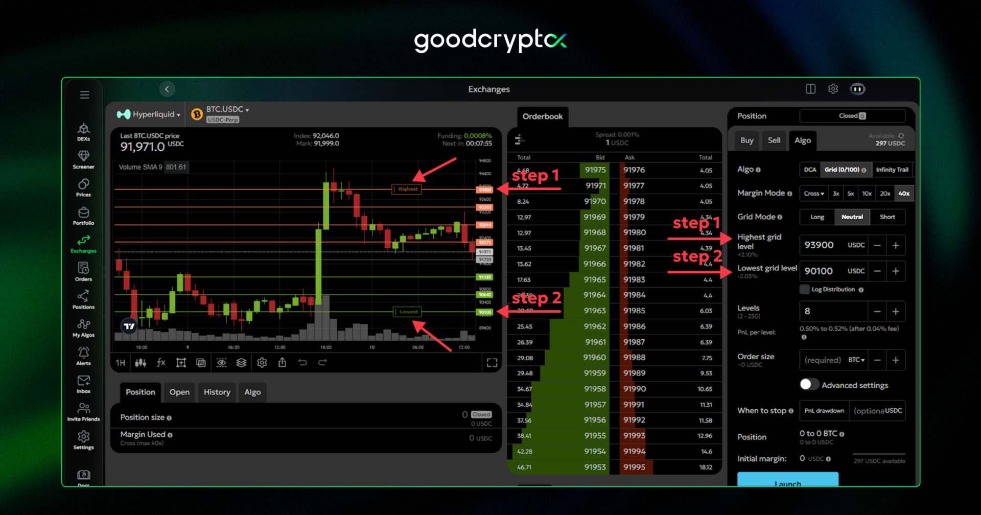 Grid bot can operate