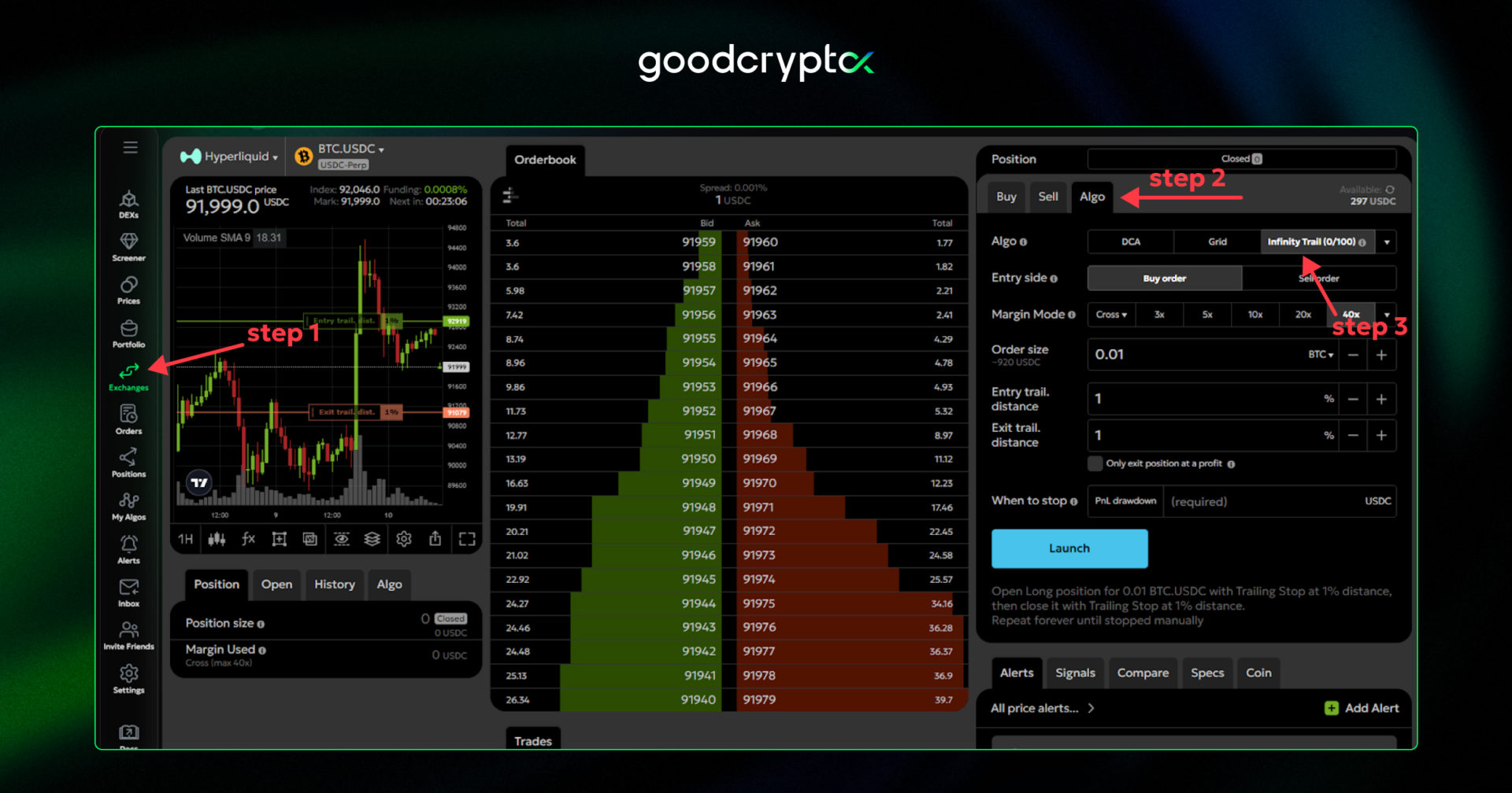 Trailing Bot setup appears