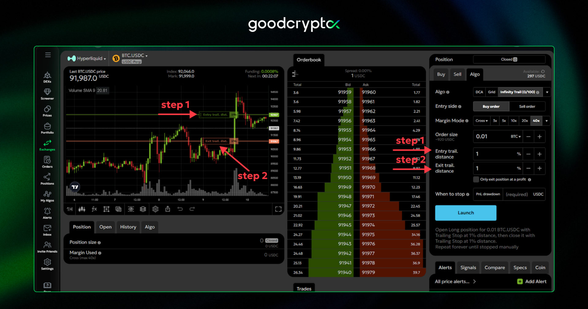 trailing stop Hyperliquid