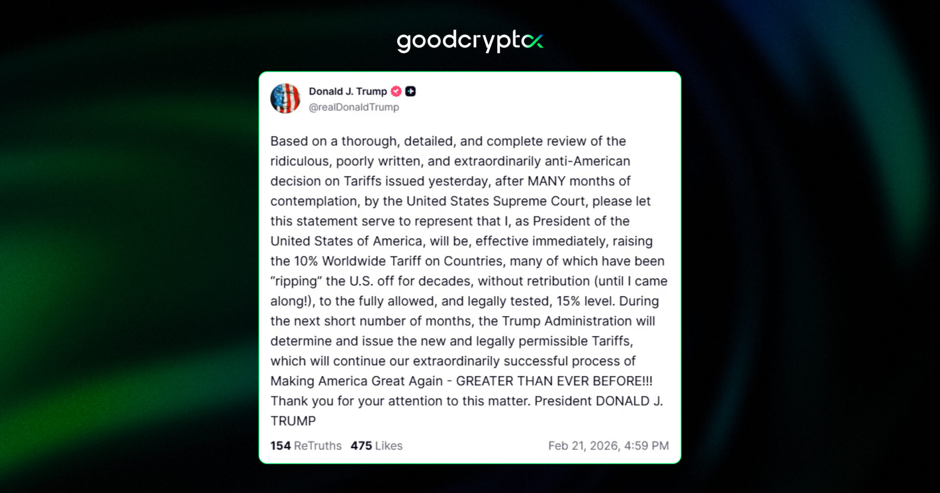 Trump Increases Global Tariff Rate