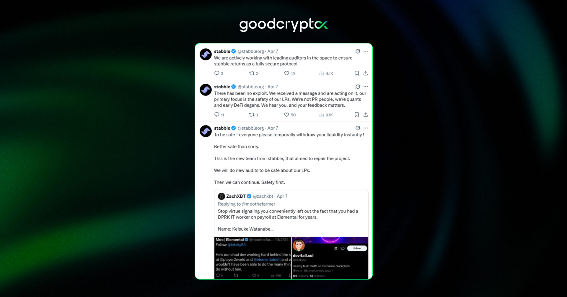 team told users to pull funds "to be safe"
