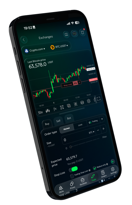 Crypto.com Stop Loss Order - graphic illustration