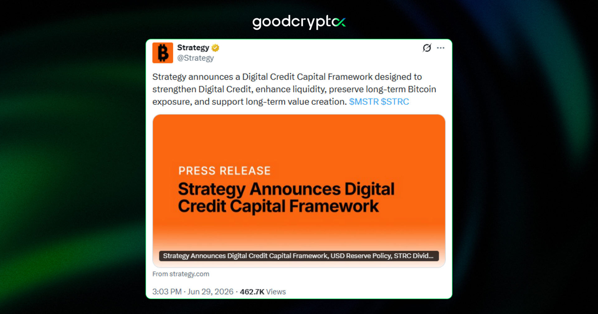 strategy digital capital framework announcement