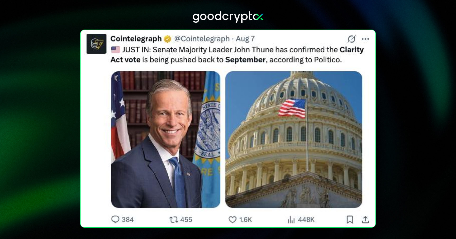 cointelegraph clarity act post