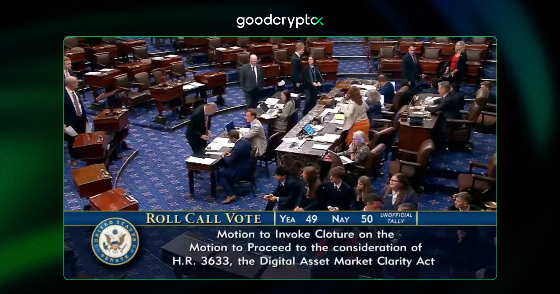 senate floor activity