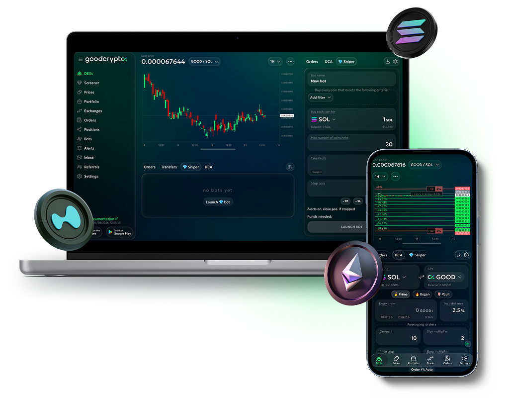 altcoin trading terminal interface